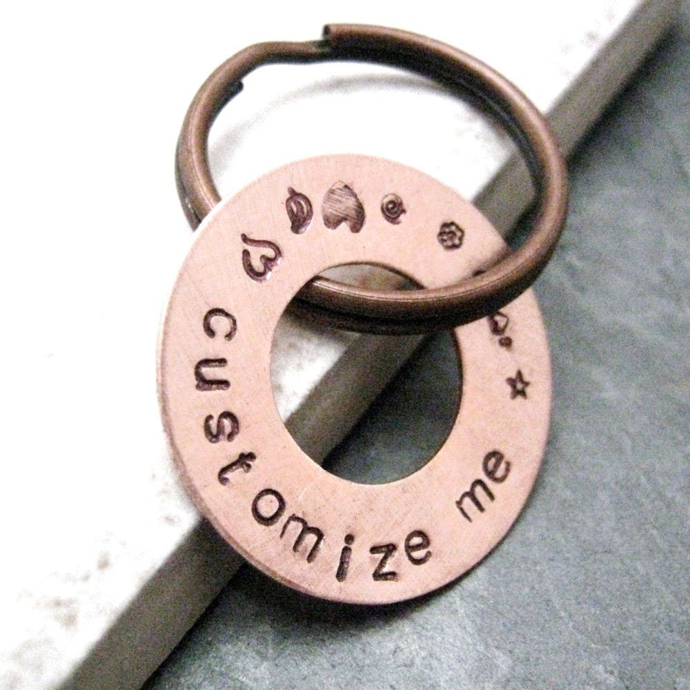 Personalized Copper Washer Key Chain, make it your own