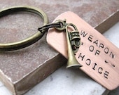 BUGLE Weapon of Choice Stamped Keychain,  alt charms available