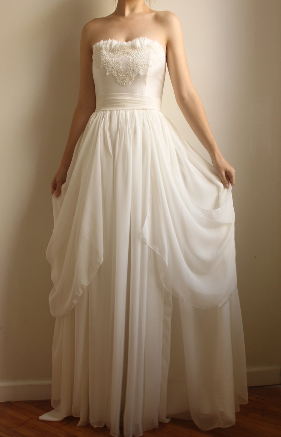 Beverly --Silk/Lace Wedding Gown--ETSY EXCLUSIVE--Super Sale