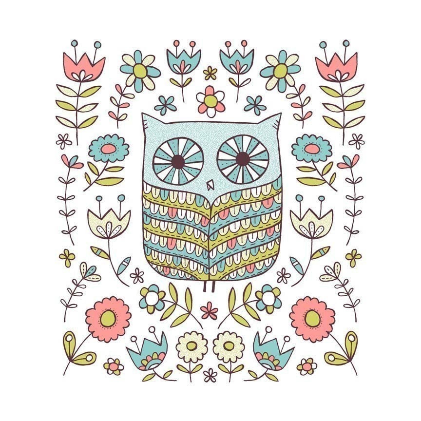 Owl-limited edition screen print 12 x 12
