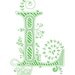 Hand drawn monogrammed print, 8x10, the Letter L, in the color green