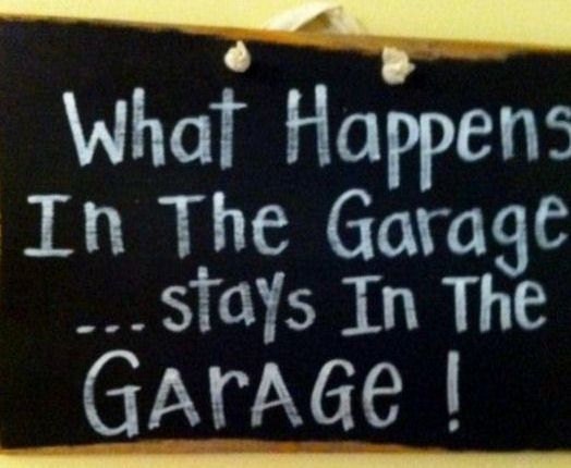 What happens in the GARAGE stays in garage sign wood primitive