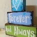 Forever and Always sign chunky wooden blocks Personalized name
