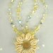 Necklace Jonquil Mint Swarovski Crystals w Floral Pendant
