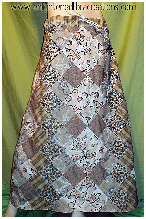One of a Kind Long Earthy Seminole Patchwork Hippie Skirt - Premade and Ready to Ship Now