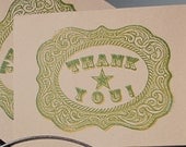 Belt Buckle Thank You - 12-Pack Gocco Screen-Printed Card Set