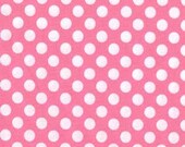 Michael Miller Candy White Pink Tadot Ta Dot 1 yard Fabric Polka dots  More Available