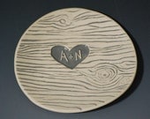 Personalized Ceramic Dish, wood grain