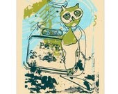 Buzz handprinted silk-screen