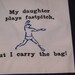 Fastpitch Softball Pitcher Canvas Tote Bag EMBROIDERED 18 x 5 x 12 Navy Blue for MOM or DAD