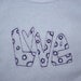 LOVE Redwork embroidered on a White baby bib  with Purple thread Polka Dot Heart for Infant or Toddler