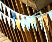 Super LONG Bunting Flag Banner in Boy's Fabrics. Nursery Decoration, Party Pennants, Photo Prop.