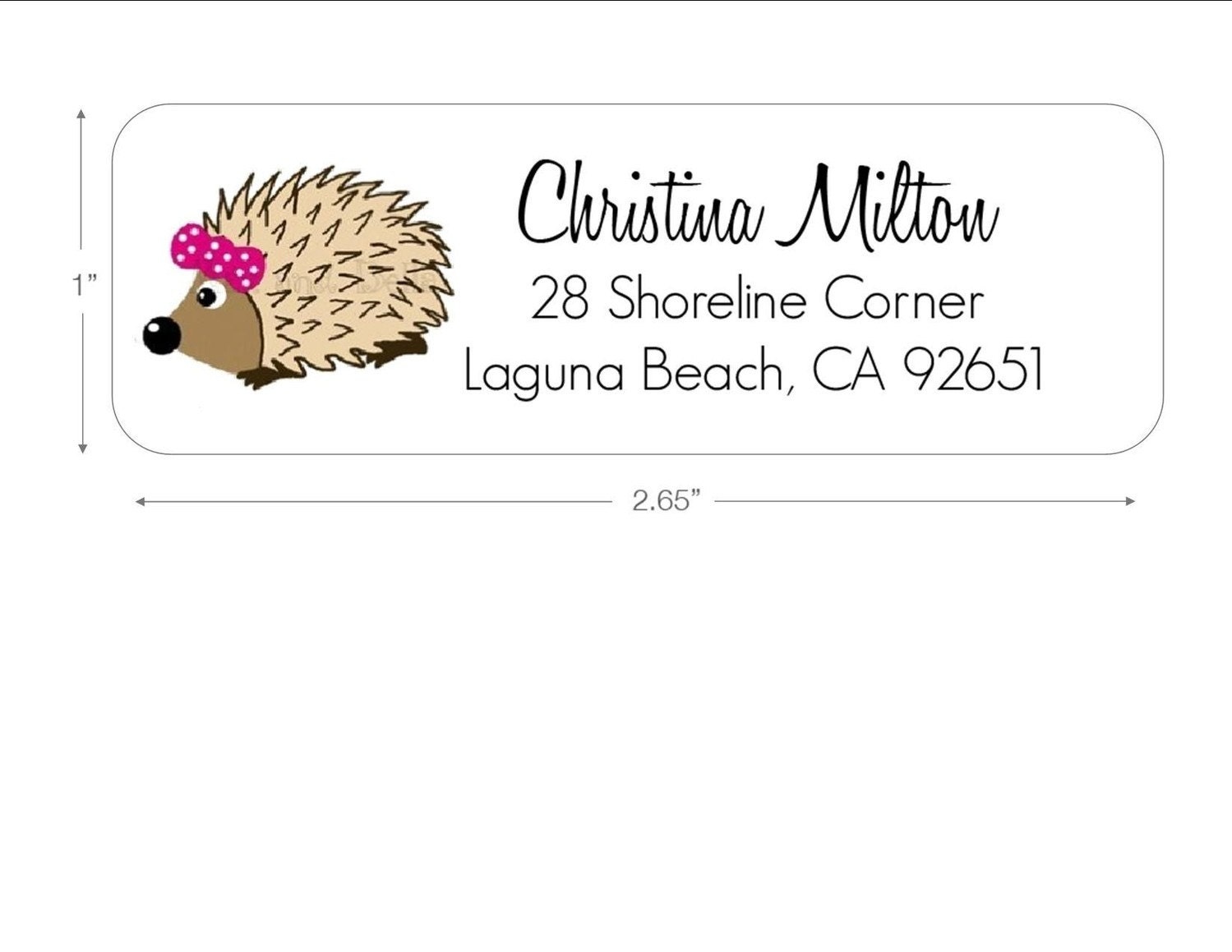 Personalized Hedgehog Stickers, Seals, Address Labels, Gift Tags, Goody Bag, Party Favors, etsykids, Children - Set of 30
