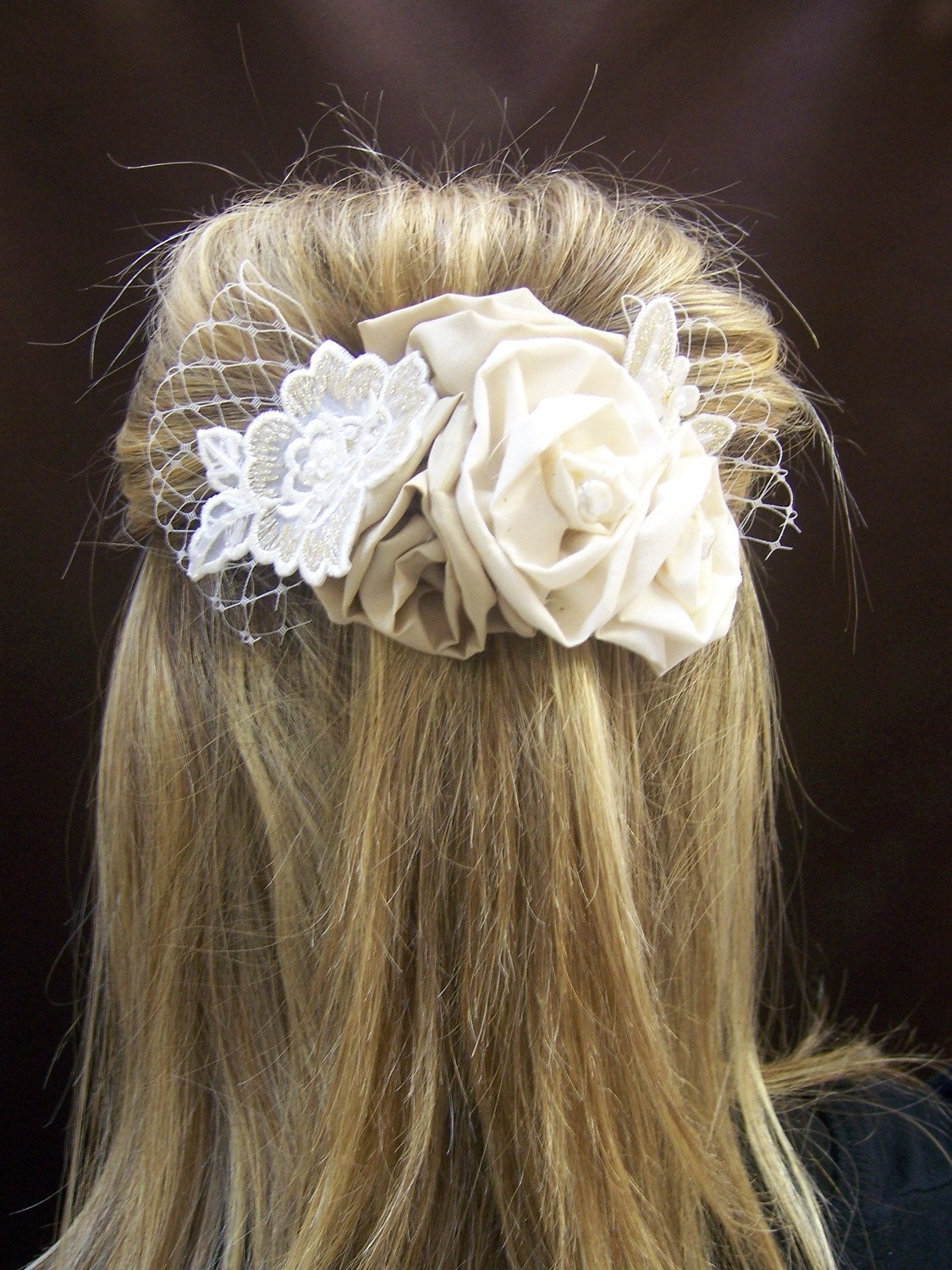 Applique and Rosettes Hair Piece