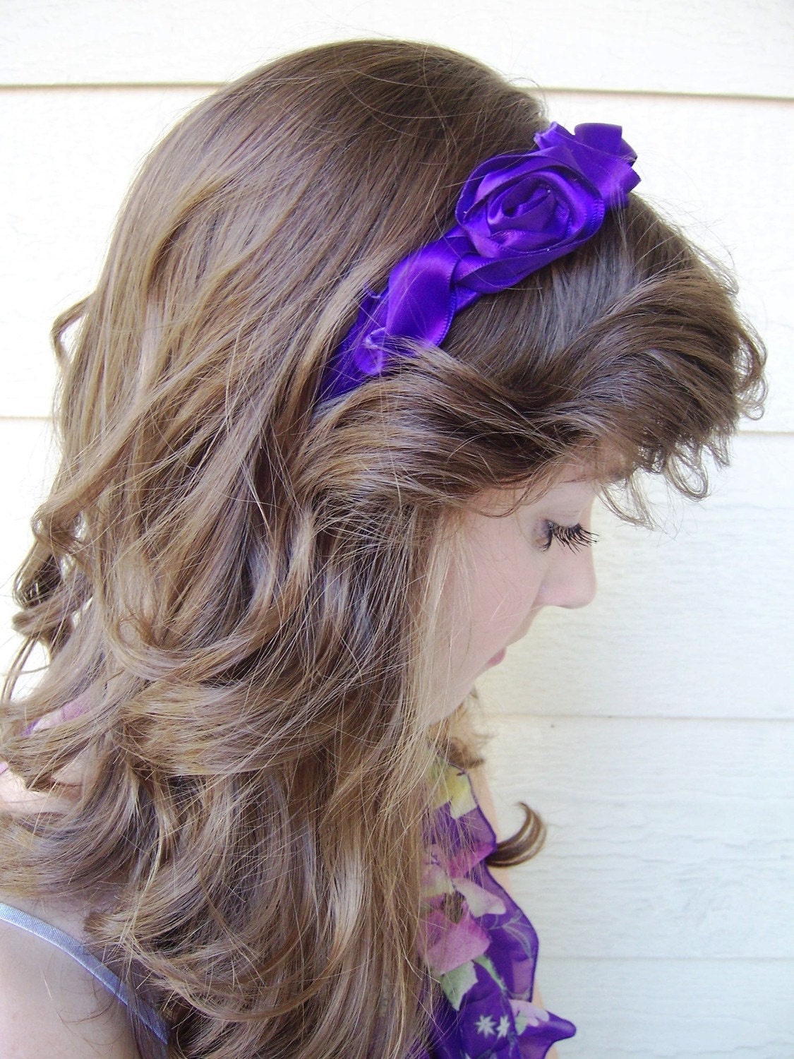 Vibrant Purple Rosette Headband
