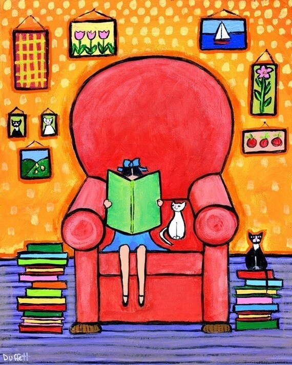Books and Friends Go Together - Print
