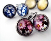 Bridesmaid Earrings, Set of 4 - You Choose Image, Antique Bronze or Vintage Silver - Customized for Weddings, Unique Gift