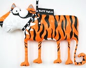 TiGeR named Firestone ... WhimsicaL WaLL ArT ... orange ... black stripes ... BuTT UgLee