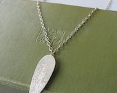Single Thorn Shield necklace - textured pendant, with fused silver dust