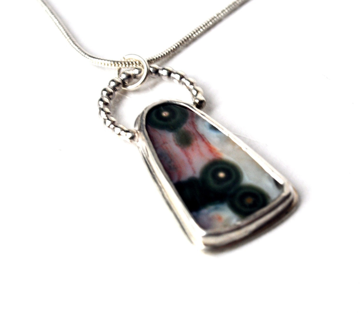 Ocean Jasper Necklace Sterling Silver