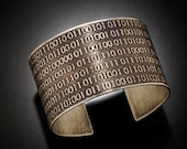 Custom Sterling Silver Binary Code Cuff Bracelet