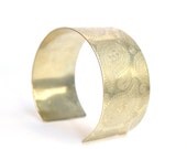 Etched Brass Handmade Paisley Cuff Bracelet