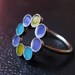 Resin and Sterling Silver Ring Multicolor Circles