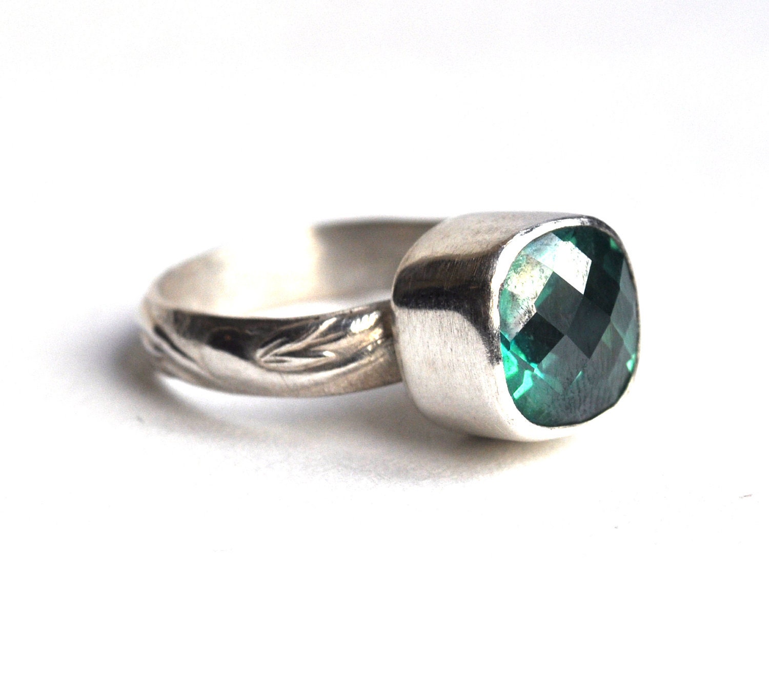 Sterling Silver and Green Topaz Ring
