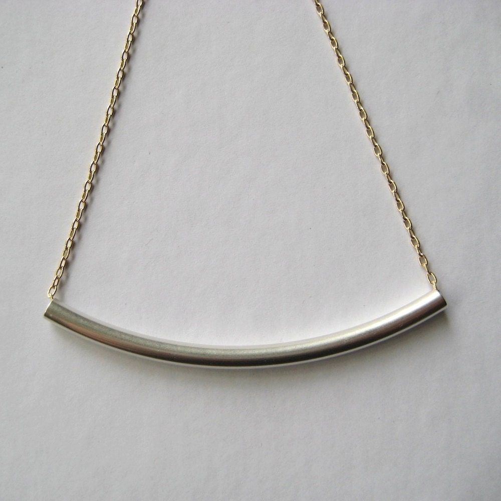Sterling Silver Necklace, Sterling Silver Tube Chain Necklace - juliegarland