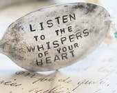 Listen to the Whispers of Your Heart Silver Spoon Bracelet...Romantic...Shabby...Soulful...Free Shipping