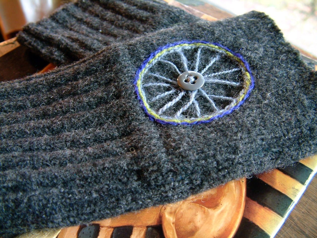Charcoal Woolen Bike Gloves Medium