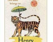 Personalized Vintage Tiger Bookplates