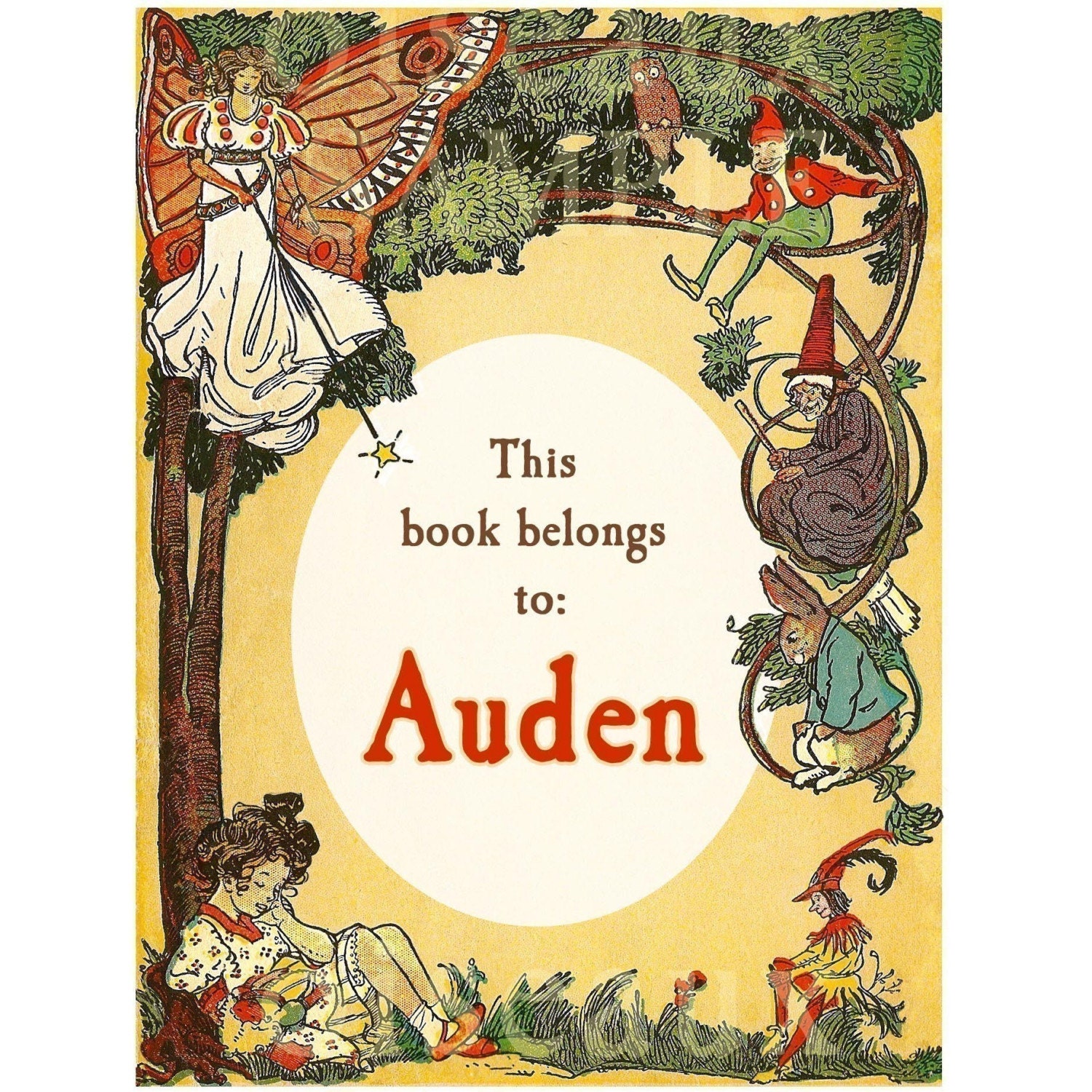 Vintage Fairytale Personalized Bookplates
