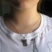 Silver Origami Cat Pendant - Large