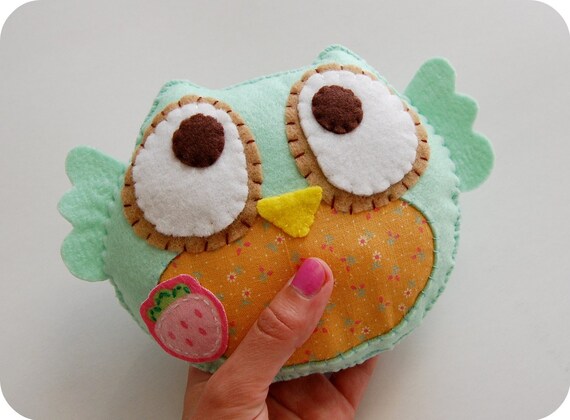 Green Plush Owl