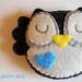 Winter Owl Plush Toy / Eco Friendly Stuffed Owl