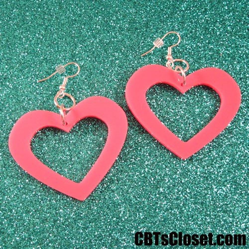 Bubblegum Pink Heart laser cut earrings