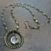 Elegant Peridot and Quartz Teardrop Wire Wrapped Necklace