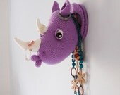 Rhinka the Rhino - Amigurumi Rhino Crochet Pattern - Faux Taxidermy  - Crochet Wall Decor