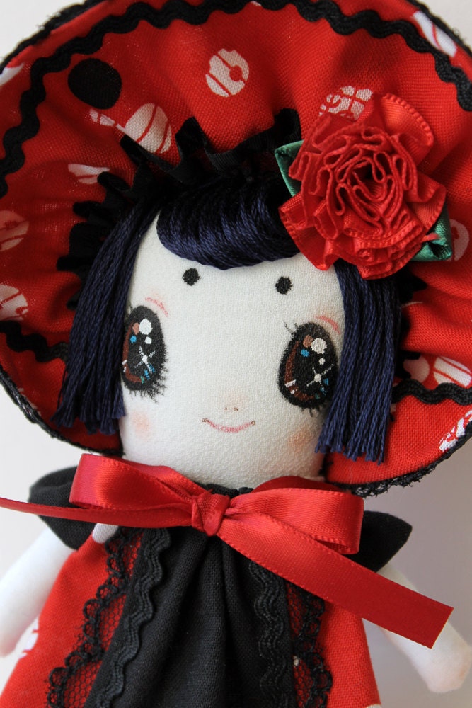 OOAK Bunka Hotori Japan Cloth Doll Kawaii Cute Toy BJD SD Blythe Showa Handmade