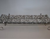 Decorative Glass Tray with Metal Stand- Jewelry, soap, hors d'oeuvres....