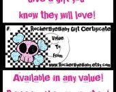 15 Dollar Gift Certifiate Reserved listing