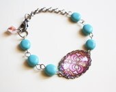 Happy day - bright pink and turquoise bracelet