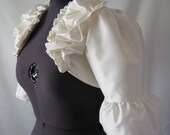 Jessamine Silk Ruffle Blossom Bridal Shrug Bolero  - Custom Made to Order Wedding Dress Accessory
