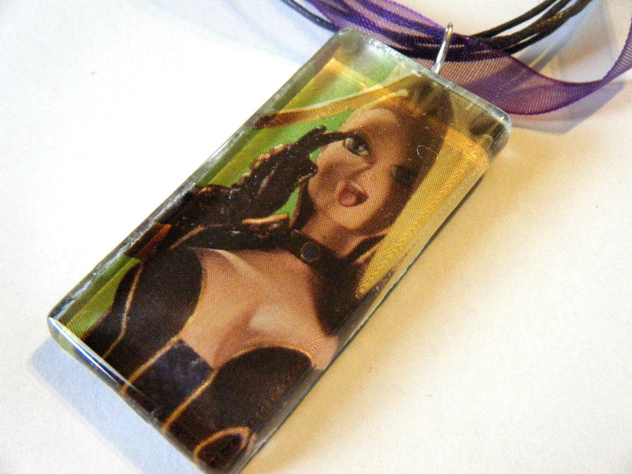 Anime Black Canary recycled comic book pendant