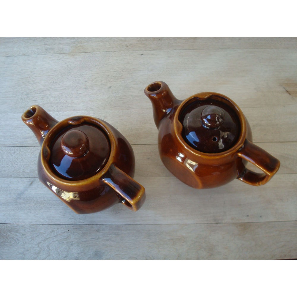 Vintage Deep Brown Teapots - Made in USA -