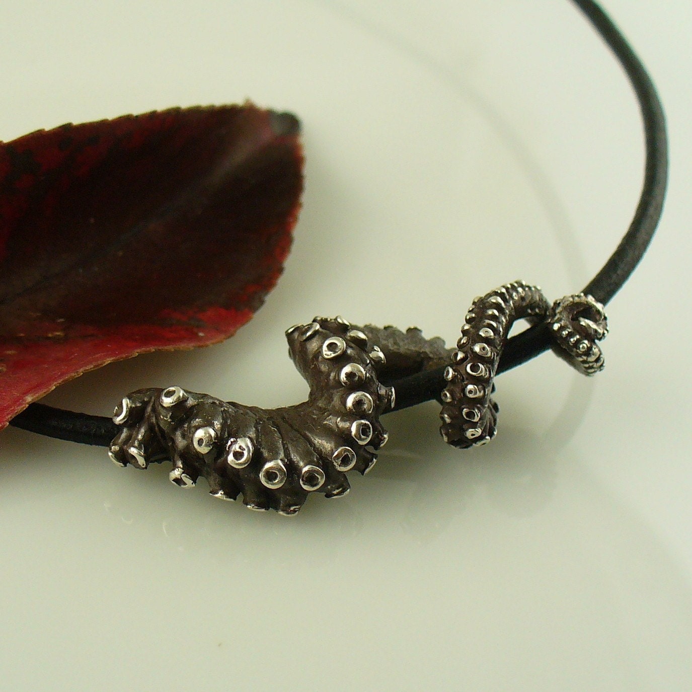 SALE - Leather Tentacle necklace
