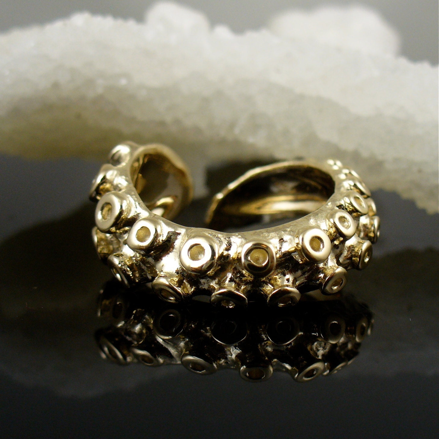 SALE 14K Yellow Gold Tentacle Ring