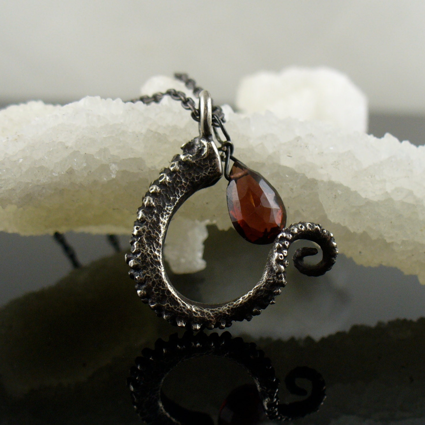Blood Garnet Tentacle Pendant