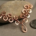Handmade hammered solid copper leaf dangle/connector, one piece (item ID LCL55x35)